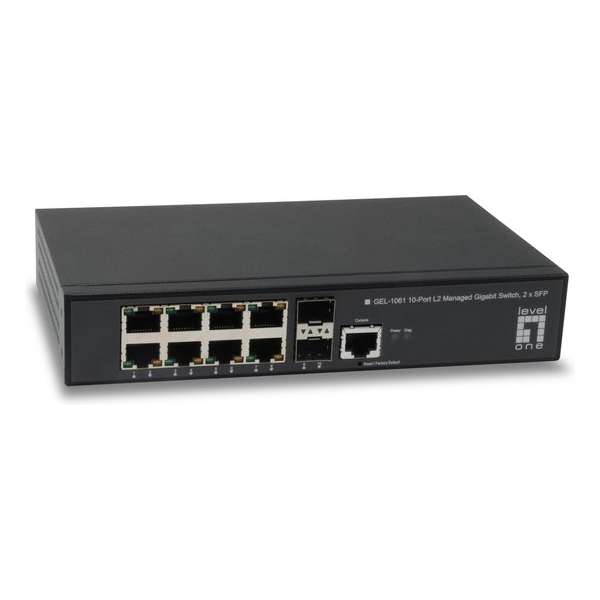 LevelOne GEL-1061 Managed L2 Gigabit Ethernet (10/100/1000) Zwart 19U