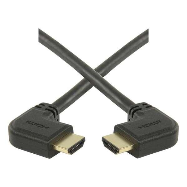 Coretek HDMI kabel - 90° haakse connectoren (links/rechts) - versie 1.4 (4K 30Hz) - 0,30 meter