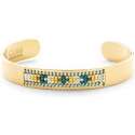 CO88 Collection Serenity 8CB 90126 Stalen Open Bangle met Miyuki Beads - One-size (63x50x10 mm) - Goudkleurig