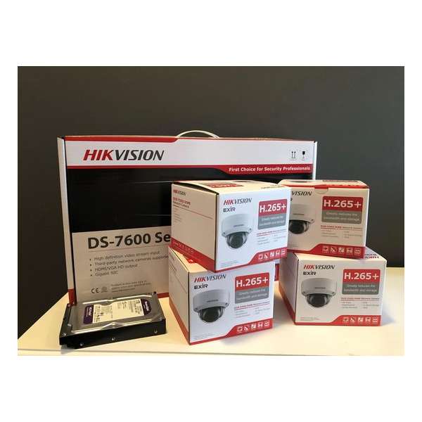 Hikvision beveiligingscamera set (4e camera gratis!) + harde schijf