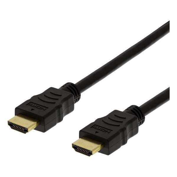 DELTACO HDMI-1010D-FLEX Flexibele HDMI-kabel, High Speed HDMI  met Ethernet 4K, UltraHD bij 60 Hz, 1 m, Zwart