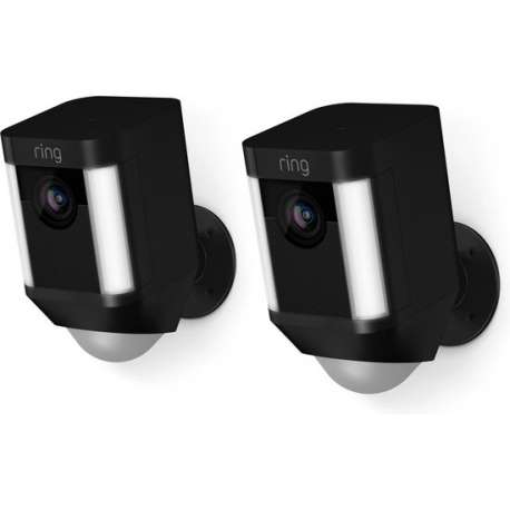 Ring Spotlight Cam - Beveiligingscamera - Met batterij - Zwart - 2 stuks