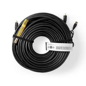 Actieve HDMI 1.4 Kabel 50m Verguld Rond Zwart