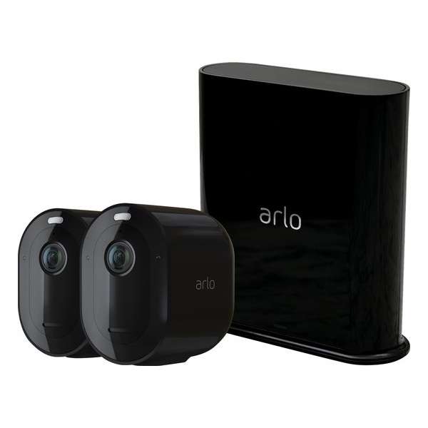 Arlo Pro 3 Draadloze IP-Camera's - Basisstation + 2 beveiligingscamera's - Zwart