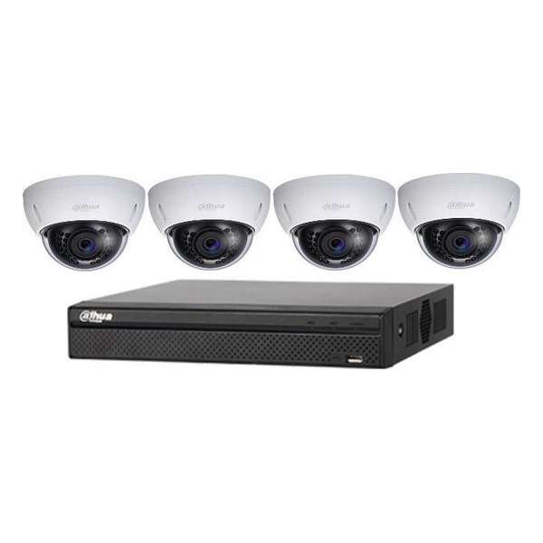 IP Camerasysteem Dahua 2 Megapixel | 4 cameras met NVR | Professionele Camerabeveiliging | Voor Binnen als Buiten