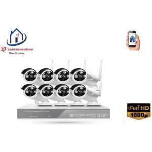 Home-Locking draadloos ip-camerasysteem met bewegingsdetectie en met 8 buiten camera's 1080P  2.0MP NVR draadloos CS-8-481