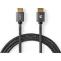 Nedis High Speed HDMI-kabel met Ethernet | HDMI™-Connector - HDMI™-Connector | Gun Metal Grey | Gevlochten Kabel | 1.0 m