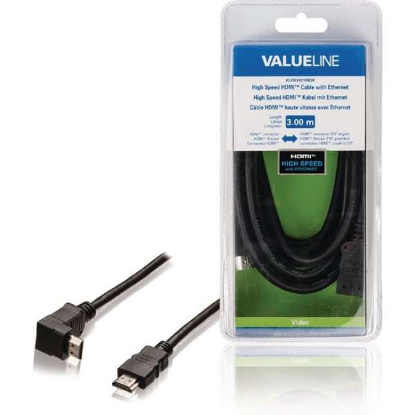 Valueline VLVB34210B30 High Speed Hdmi-kabel met Ethernet Hdmi-connector - Hdmi-connector 270