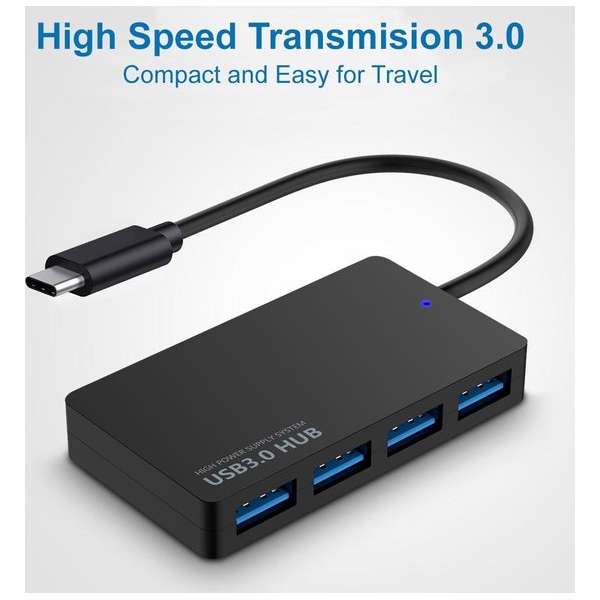 MMOBIEL 4 Port USB 3.0 Data Hub voor  Mac - iMac - PC - ZWART