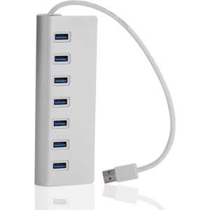 Aluminium 7 Poorts Super Speed USB 3.0 Hub - Zilver