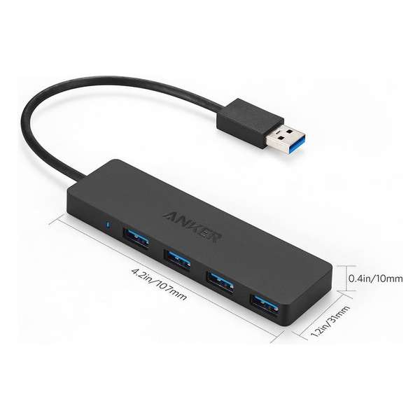 Anker 4-port Usb 3.0 Ultra Slim Data Hub Voor Macbook, Mac Pro / Mini, Imac