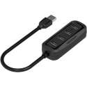 USB 2.0 Hub 4 poorten USB Splitter OTG Adapter - 1 Meter kabel - Zwart