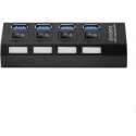 MMOBIEL High Speed 4 Ports 3.0 USB Hub - Multi Oplaadadapter - Aan/Uit Knop - Led Verlichting