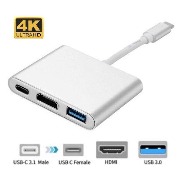 USB 3.1 Type-C Naar HDMI / USB 3.0/ USB C - F Adapter Multipoort