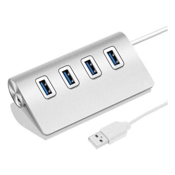 USB splitter - USB hub -  Hoge snelheid 5 Gbps 4 Poorten USB 2.0 HUB Draagbare aluminium USB-splitter, ondersteuning 2TB