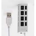 4 Poort Wit Multi USB 2.0 Hub Splitter Verdeler Switch - Voor Laptop / Apple Mac / Macbook & Windows -