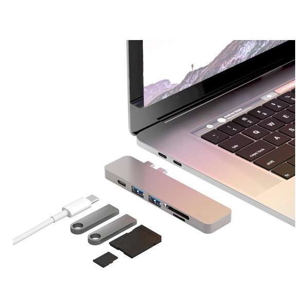 iMounts Macbook USB-C hub - USB - SD - Silver