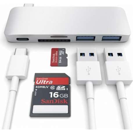 USB-C hub met 2x USB en SD slot geschikt voor MacBook