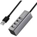 Hoco - USB 2.0 HUB 4 poorten Grijs