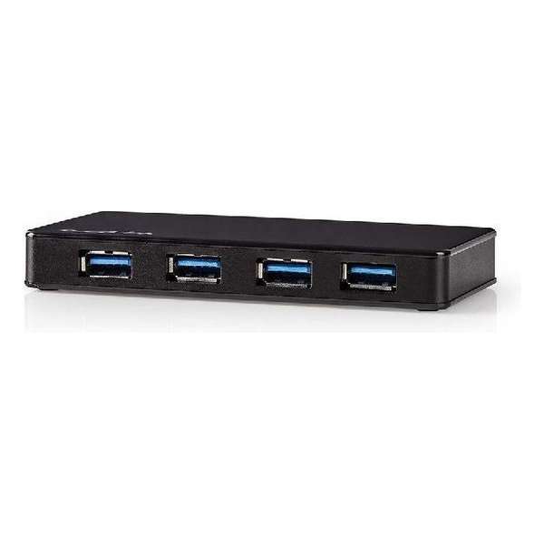 Nedis USB hub met 4 poorten - USB3.0 - externe voeding / zwart - 0,80 meter