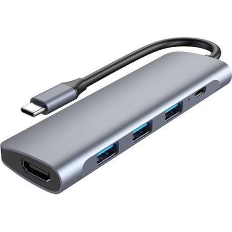 Maxxions USB C HDMI Hub - USB C naar USB A Dock - HDMI 4K - Aluminium - Space Grey