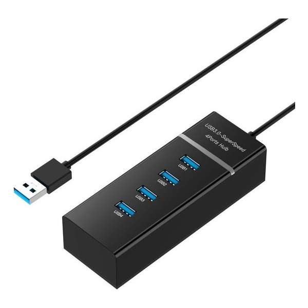 DrPhone Xtreme 4 Poort 5GBPS USB 3.0 Hub Splitter Computer Notebook Laptop / Windows / Mac OS / Linux - Zwart