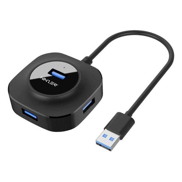 Ninzer® USB 3.0 HUB Adapter met 4 USB aansluitingen | Zwart