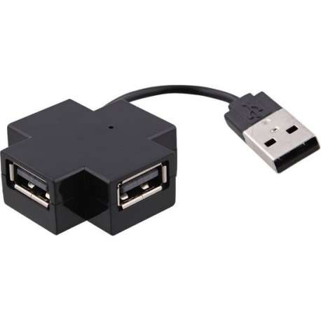 4 Poorts USB Hub | USB Splitter Hub Hoge Snelheid | 4 Poorten USB Hub 2.0 Combo Hub Voor PC Laptop Notebook Computer - Zwart