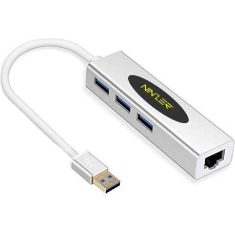 Ninzer® USB HUB 3.0 + Gigabit Ethernet LAN RJ45 internet aansluiting