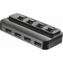 Trust 4 Poorts USB 2.0 Hub met Schakelaars