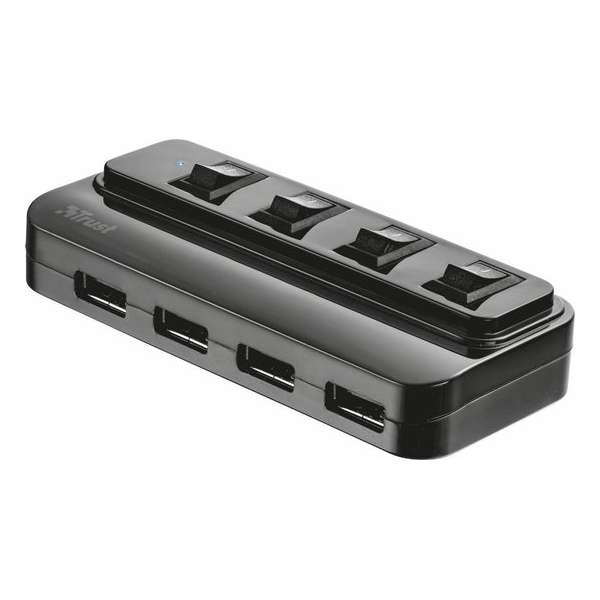 Trust 4 Poorts USB 2.0 Hub met Schakelaars