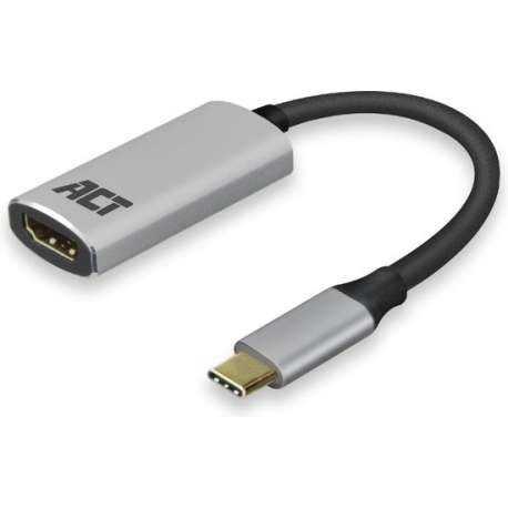 ACT AC7010 kabeladapter/verloopstukje USB-C HDMI Grijs