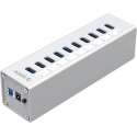 Orico USB 3.0 Hub  10x USB 3.0 poorten - Aluminium - Zilver