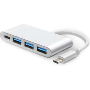 XIB USB-C 3.1 / 4-in-1 Hub / USB-C naar 3x USB en 1x USB-C adapter - Aluminium