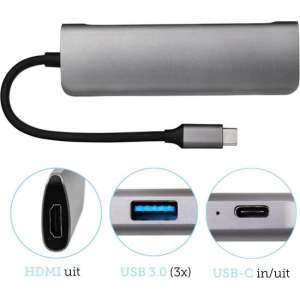 USB C Hub Multifunctioneel 5 in 1 - USB 3.0 (3x)- USB-C - HDMI - Geschikt voor Macbook & Windows Laptop met USB-C