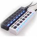 USB stekker verlengsnoer  7 x poort  usb 2.0 wit hub