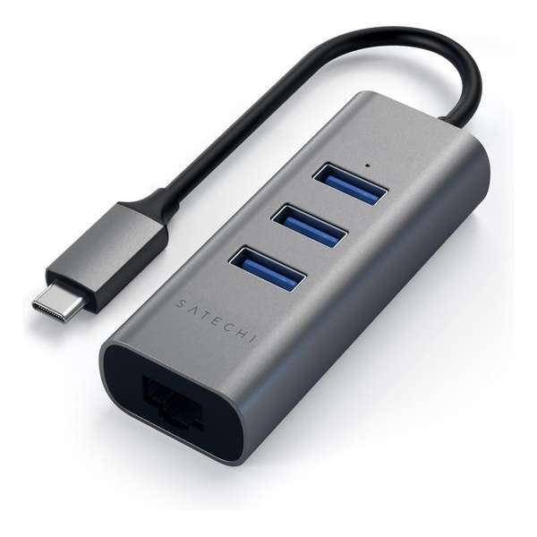 Satechi TYPE-C 3 Port USB 3.0 Hub & Ethernet - Space Grey