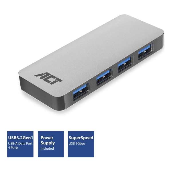 ACT 4 poorts USB-A hub 3.2 gen1 - AC6120