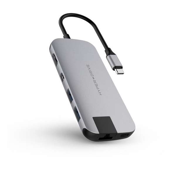 Hyper Slim 8-in-1 USB-C Hub - Space gray