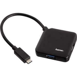 Hama USB 3.1 Type-C hub 1:4, bus-powered, zwart