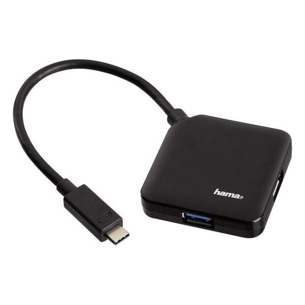 Hama USB 3.1 Type-C hub 1:4, bus-powered, zwart