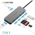 Lention Usb-C Hub 7 in 1 - Multi Usb 3.0 - Hdmi Adapter - Dock Voor Macbook - 4K HDMI Input - SD/Micro Kaartlezer