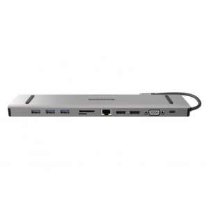 Sitecom CN-389 notebook dock & poortreplicator Bedraad USB 3.2 Gen 2 (3.1 Gen 2) Type-C Aluminium