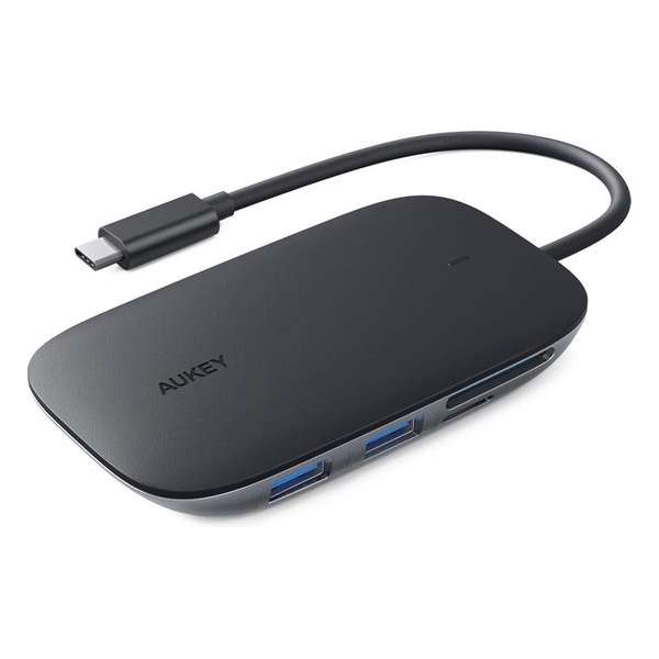 Aukey USB-C Hub Link PD - 3 USB 3.0 - HDMI - SD en MicroSD Poort