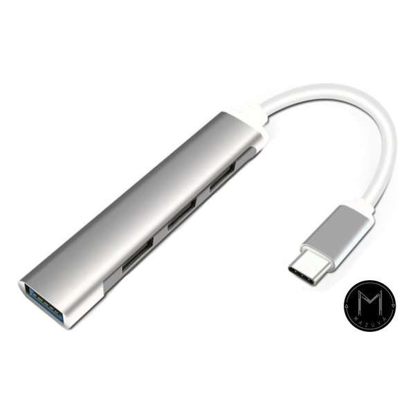 Mazuva | 4 in 1 USB-C HUB | Voor Apple MacBook|USB-C | USB 3.0 | 3x USB 2.0 |  SpaceGray