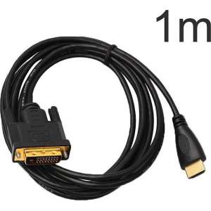 Gold-Plated DVI Naar DVI Verlengkabel - Male To Male - Monitor Kabel - Plug&Play - Gold-Plated - 90  Centimeter
