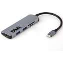 SBVR 5 in 1 Aluminium Type C Hub - 1x HDMI / 2x USB 3.0 / 1x SD TF Cardreader