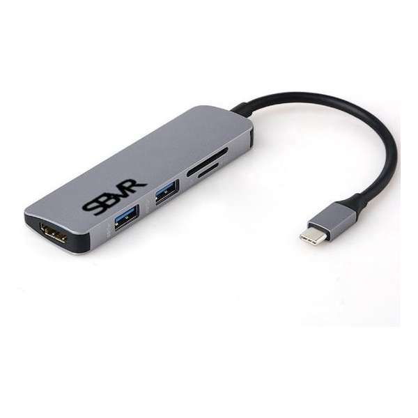 SBVR 5 in 1 Aluminium Type C Hub - 1x HDMI / 2x USB 3.0 / 1x SD TF Cardreader