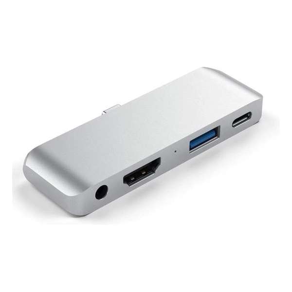 MMOBIEL 4 in 1 USB Type C Hub voor Macbook Pro - Air (2016 tot 2019) - Dual Type C Adapter met Thunderbolt 3 - Aluminium GRIJS