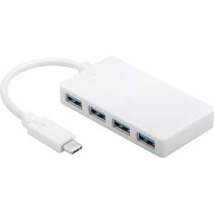 Goobay USB-C hub met 4 poorten - busgevoed - USB3.0 / wit - 0,15 meter